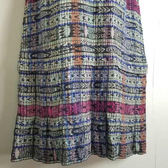 Aiko Silk Pruitt Ikat Tunic Sleeveless Dress - Picture 7 of 8